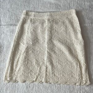 LOFT Cream Lace Pencil Skirt